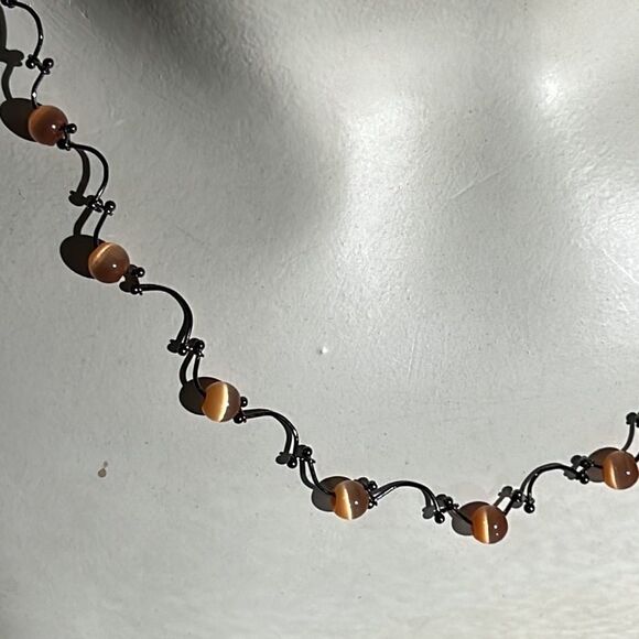 Bundle Sale 3 for $15 | Delicate Peach Drop Bead Necklace with Two Tone Beads - Picture 3 of 12